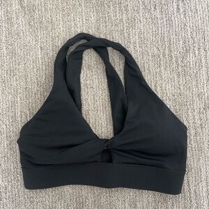 Black Sports Bra - Racerback Active Top